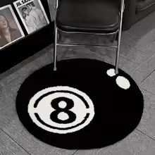 Black 8 Ball Billiards Rug Indoor Home Decoration